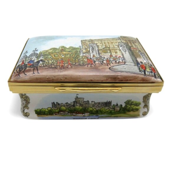 BILSTON And BATTERSEA Enamel Silver Jubilee Box England Vintage Limited Edition - Picture 5 of 10